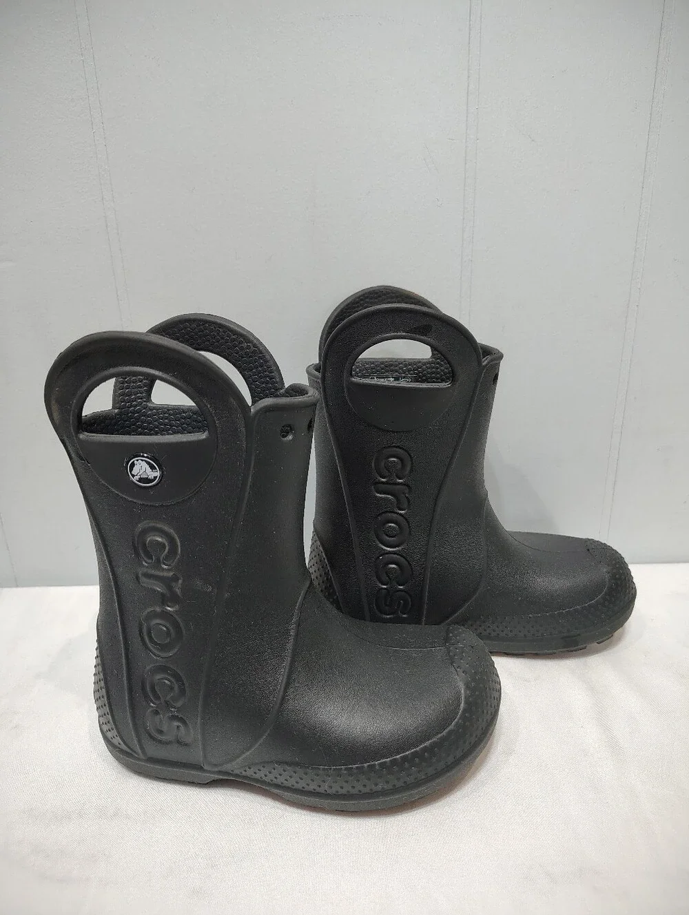 Crocs Handle It Rain Boot Black Toddler Size 10 Waterproof Pull-On Unisex